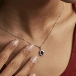 Histoire d'Or Pendentif Vladimir Or Blanc Saphir Et Diamant* Pendentifs|Pendentifs