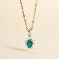 Best Histoire d'Or Pendentif Vladimir Diamants or jaune emeraude