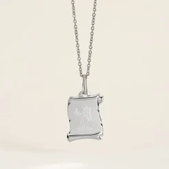 New Histoire d'Or Pendentif Zodiaque Parchemin Argent Blanc