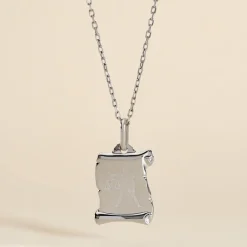 Discount Histoire d'Or Pendentif Zodiaque Parchemin Argent Blanc