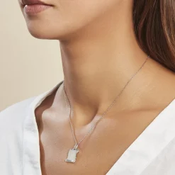 Discount Histoire d'Or Pendentif Zodiaque Parchemin Argent Blanc