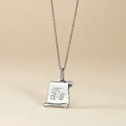 Histoire d'Or Pendentif Zodiaque Parchemin Argent Blanc* Bijoux Personnalisés|Pendentifs