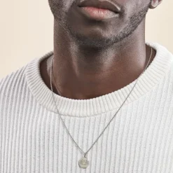 Hot Histoire d'Or Pendentif Zodiaque Rond Argent Blanc