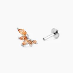 Online Histoire d'Or Piercing Claudelle Argent Blanc Oxyde De Zirconium