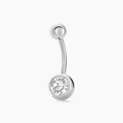 Histoire d'Or Piercing De Nombril Santuzza Acier Blanc Verre* Piercings|Autres Bijoux