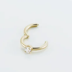 Histoire d'Or Piercing D'oreille Or Jaune Ailantie Oxyde De Zirconium