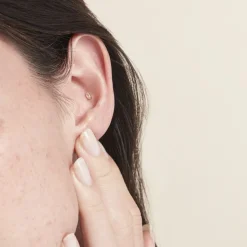 Hot Histoire d'Or Piercing D'oreille Or Jaune Albiza Oxyde De Zirconium