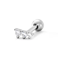New Histoire d'Or Piercing D'oreille Unitaire Delphie Argent Blanc Oxyde De Zirconium