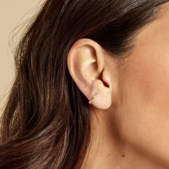 New Histoire d'Or Piercing D'oreille Unitaire Dervila Or Jaune Oxyde De Zirconium