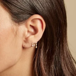 Clearance Histoire d'Or Piercing D'oreille Unitaire  Tyrese Or Jaune Oxyde De Zirconium