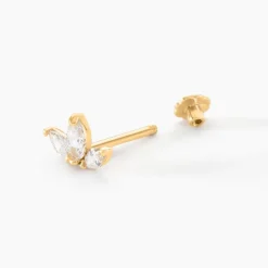 Online Histoire d'Or Piercing D'oreilles Asclepias Or Jaune
