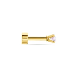 Histoire d'Or Piercing D'oreilles Unitaire Acier Doré Piia Oxyde De Zirconium* Piercings|Autres Bijoux