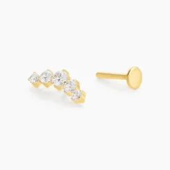 Outlet Histoire d'Or Piercing Veria Titane Doré Oxyde De Zirconium
