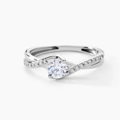 Discount Histoire d'Or Solitaire Accompagné Laetitianne Or Blanc Diamant Synthétique