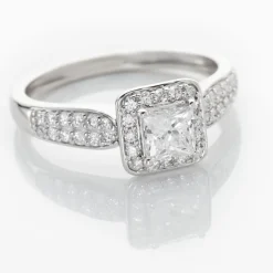 New Histoire d'Or Solitaire Or Blanc  Princessa Diamant Synthetique